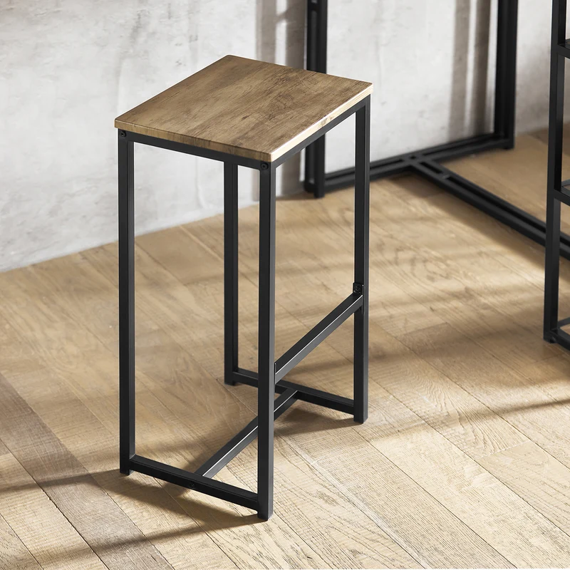 SoBuy OGT43-F Lot Table et 2 Tabourets de Bar, Ensemble Table de Bar + Chaises de Bar, Table de Bistrot, Mange-Debout