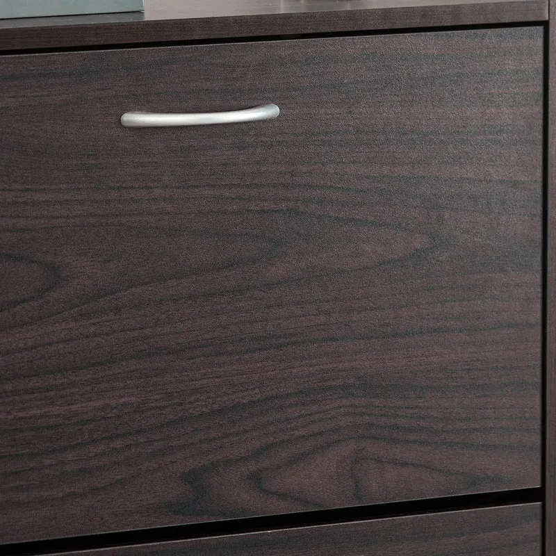 SoBuy FSR110-BR Armoire à Chaussures 3 Abattants, Rangement pour Entrée Couloir – 60x24x115 cm, Marron