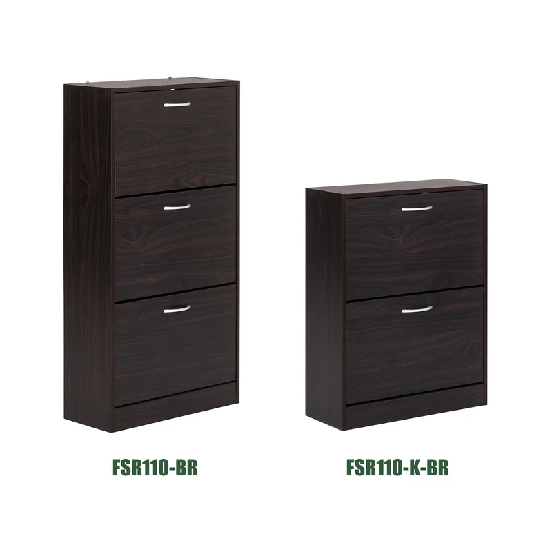 SoBuy FSR110-BR Armoire à Chaussures 3 Abattants, Rangement pour Entrée Couloir – 60x24x115 cm, Marron