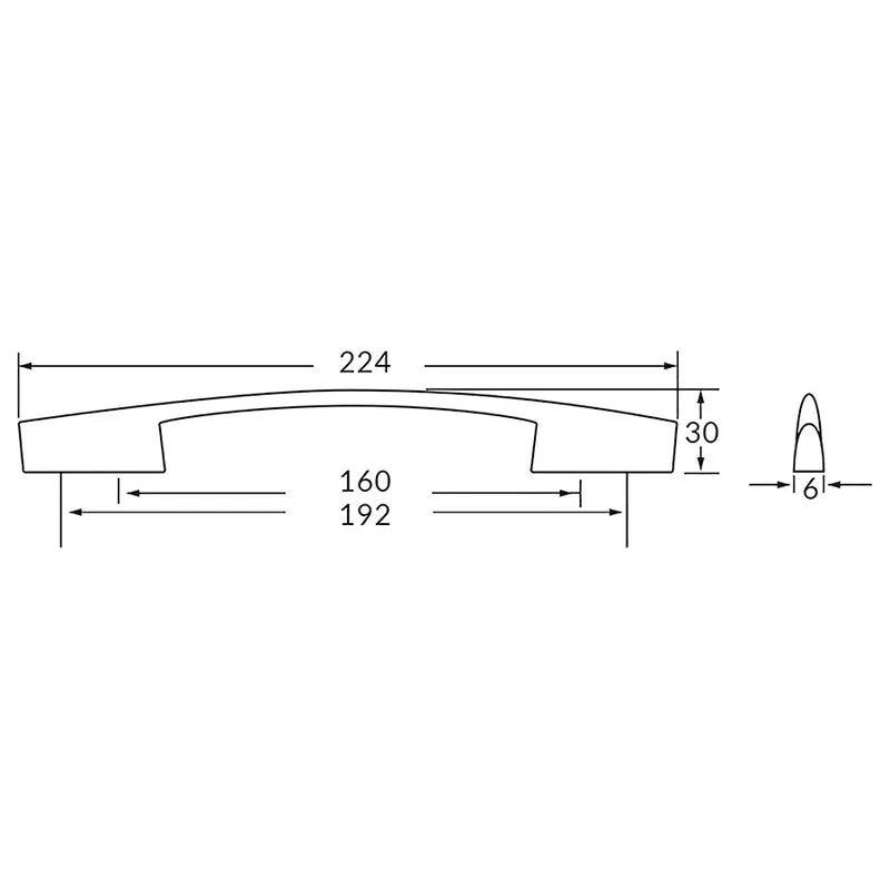 Poignée R1298 nickel brossé 160 mm