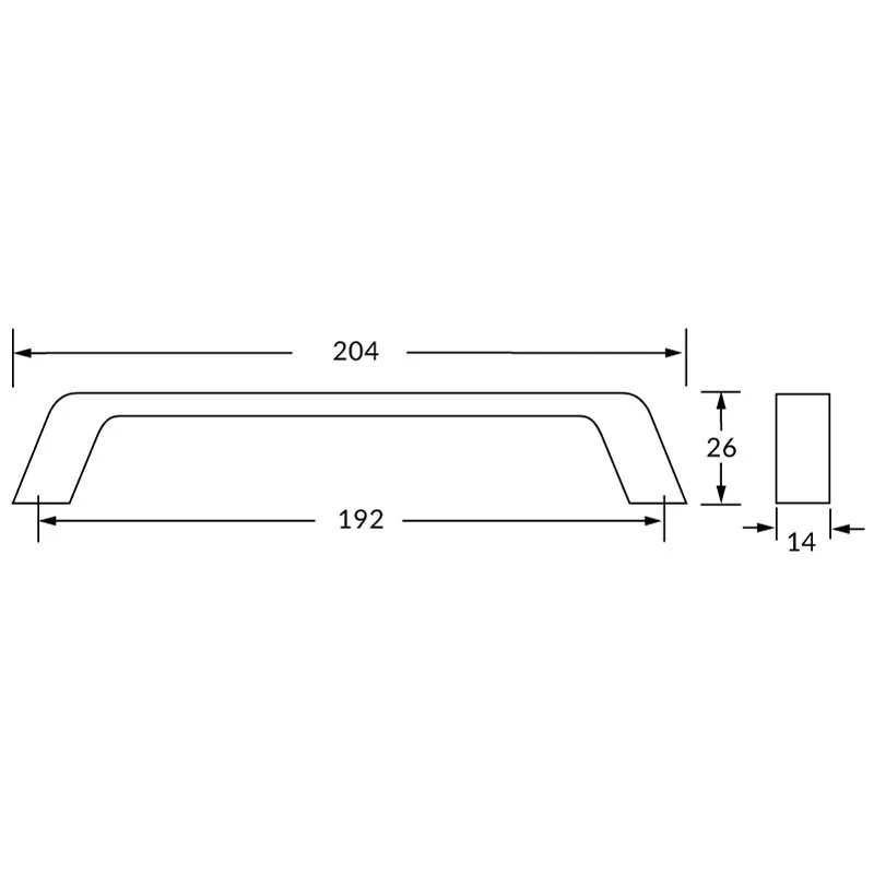 Poignée R4231 nickel brossé 192 mm