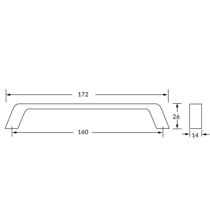 Poignée R4231 nickel brossé 160 mm