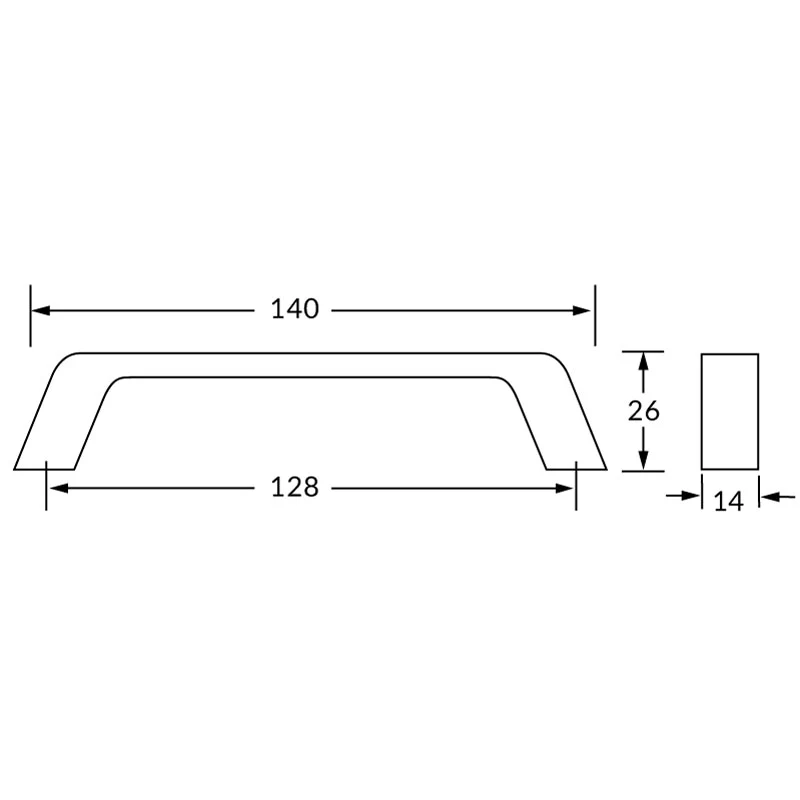 Poignée R4231 nickel brossé 128 mm