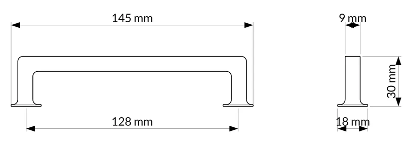 Poignée R3818 nickel brossé mat 128 mm