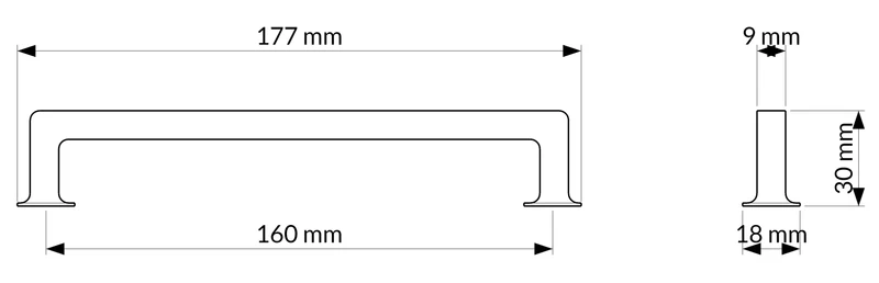 Poignée R3818 nickel brossé 160 mm