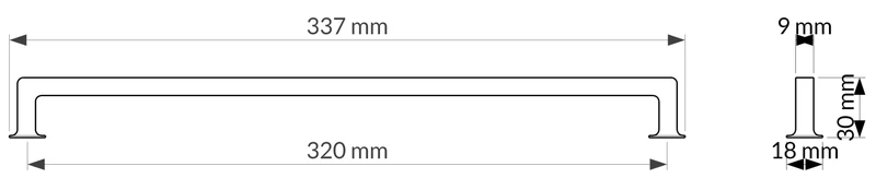 Poignée R3818 laiton brossé 320 mm