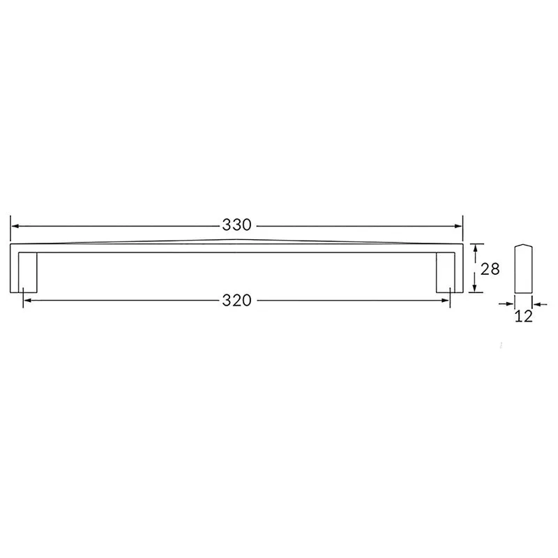 Poignée R7254 nickel brossé 320 mm