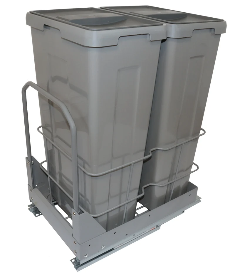 Poubelle coulissante WRB 18'' 70L 2 bacs anthracite