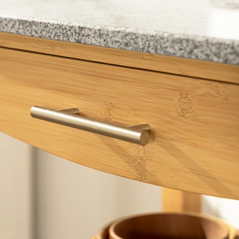 SoBuy FKW28-HG Chariot de Cuisine de Service Roulant, Etagère de la Cuisine, Plateau en Marbre