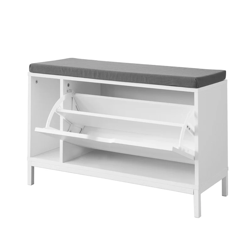 SoBuy FSR70-W Banc de Rangement à Chaussures Armoire à Chaussures 1 Abattant