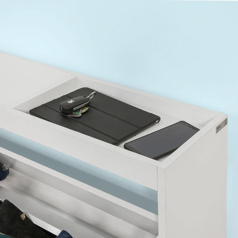 SoBuy FSR61-W Ensemble de Meuble d’entreé Miroir Mural et Commode Armoire à Chaussures