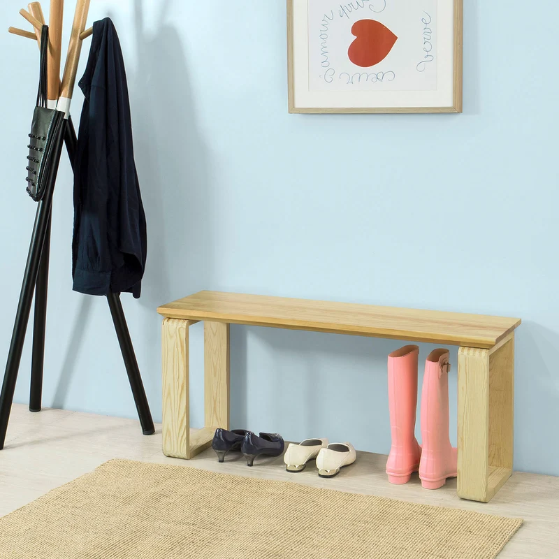 SoBuy FSR53-N Banc Banquette en Bois Massif de Haute Qualité