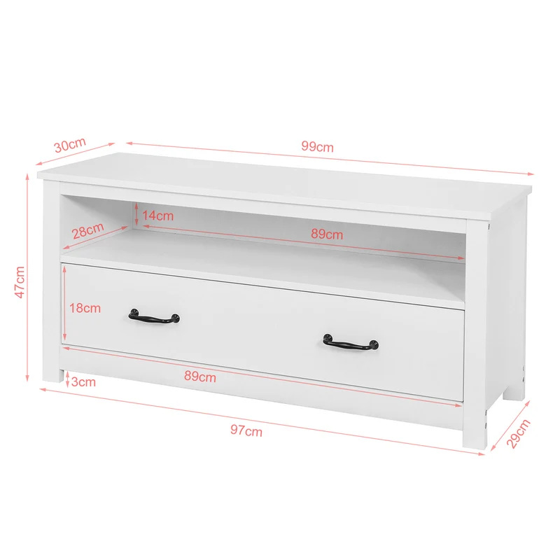 SoBuy FSR48-W Banc de Rangement Meuble à chaussures Meuble d'Entrée Commode à Chaussures