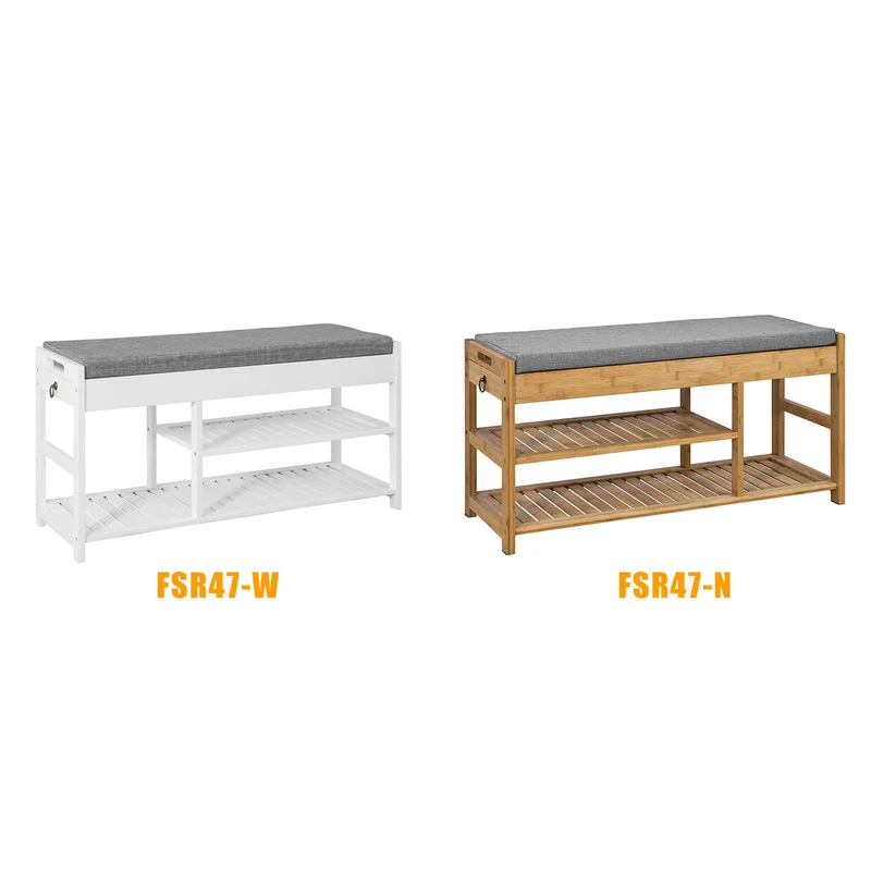SoBuy FSR47-W Banc à Chaussures avec Assise et tiroirs, Rangement Chaussure