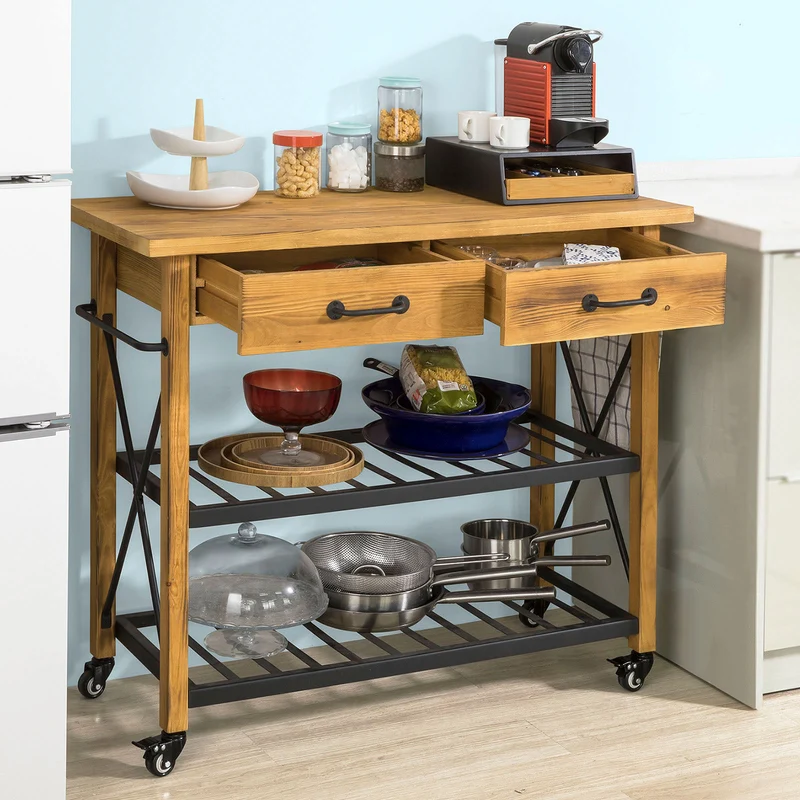SoBuy FKW57-N Table Console Chariot de Service Desserte à roulettes FKW57-N SoBuy