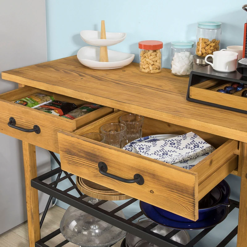 SoBuy FKW57-N Table Console Chariot de Service Desserte à roulettes FKW57-N SoBuy