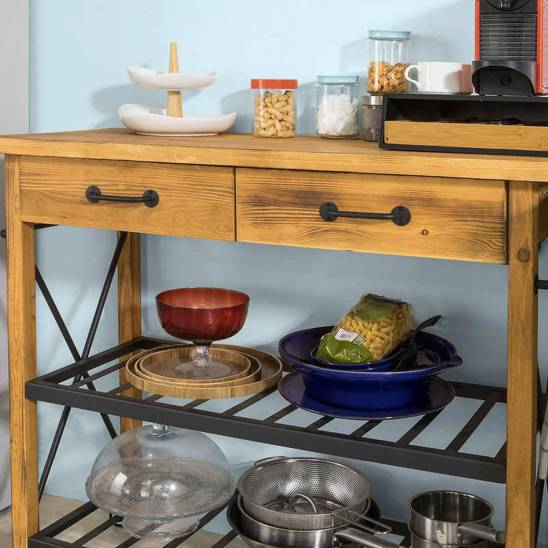 SoBuy FKW57-N Table Console Chariot de Service Desserte à roulettes FKW57-N SoBuy
