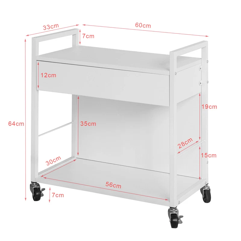 SoBuy FKW50-W Meuble de rangement Multi-usages Chariot de cuisine de service roulant