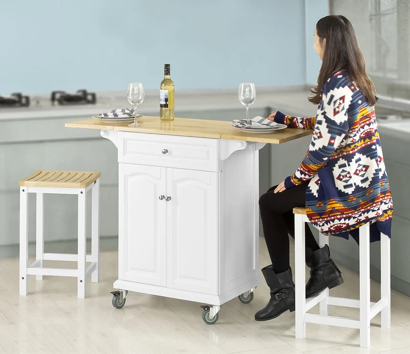 SoBuy FKW36-WN Table roulante Meuble de Rangement pour Cuisine Chariot de Cuisine de Service