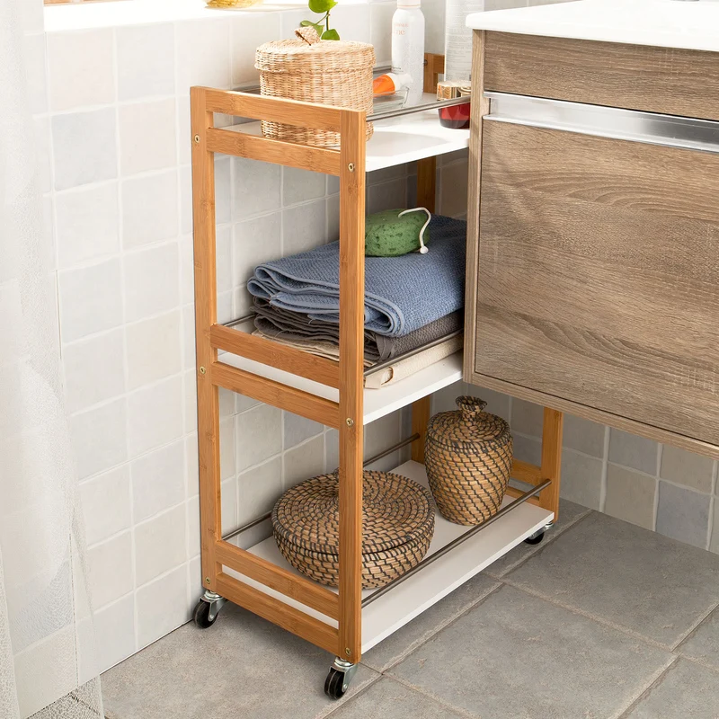 SoBuy FKW32-WN Desserte de cuisine de service, Chariot de cuisine, salle de bains
