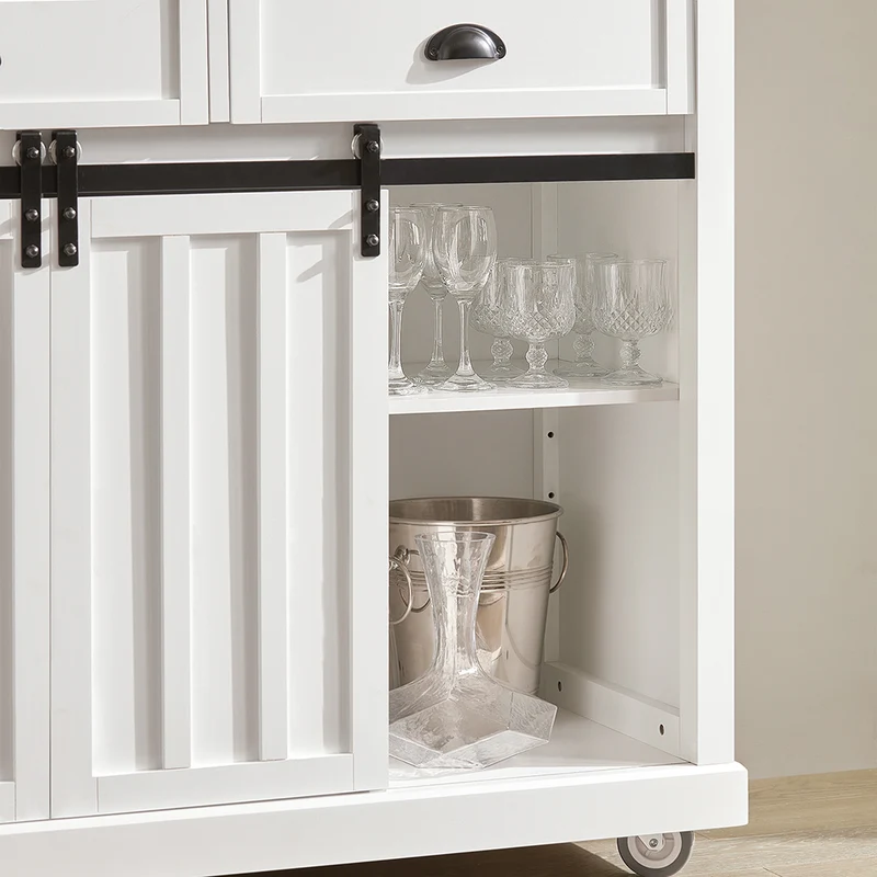 SoBuy FKW94-W Desserte de Cuisine Chariot de Service Meuble de Rangement à roulettes