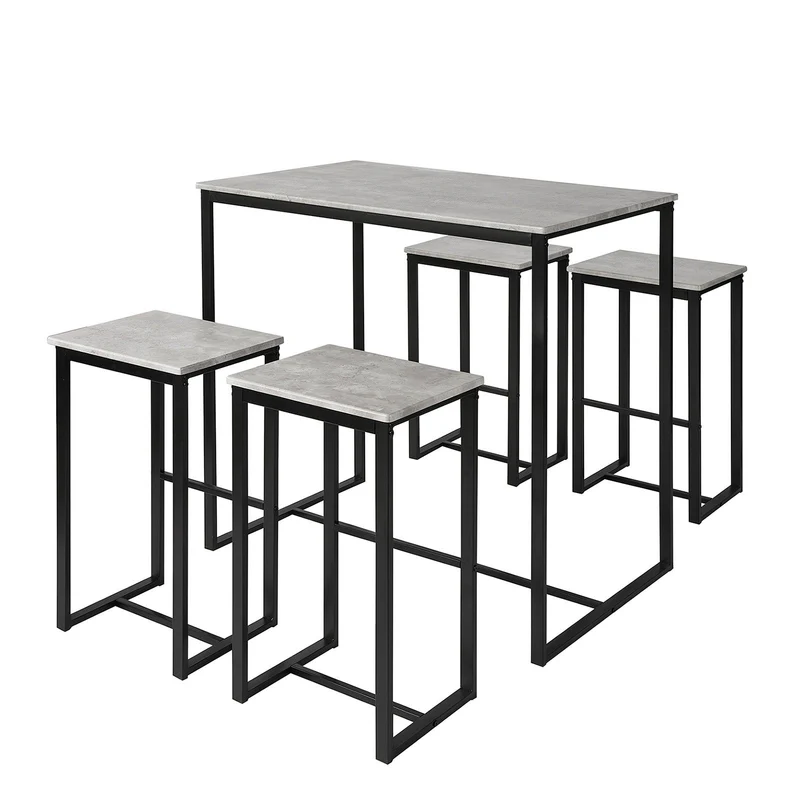 SoBuy OGT15-HG Set de 1 Table + 4 Tabourets Ensemble Table de Bar Bistrot