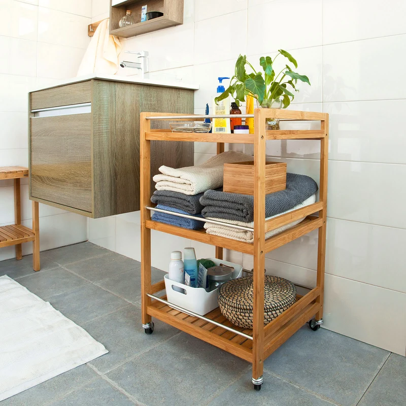 SoBuy FKW11-N Table roulante Meuble de rangement à roulettes, Desserte de cuisine