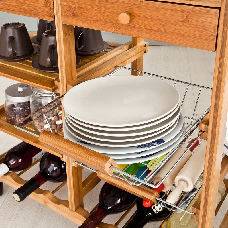 SoBuy FKW06-N Chariot de Cuisine Roulant, Meuble Rangement Cuisine, Kitchen Trolley