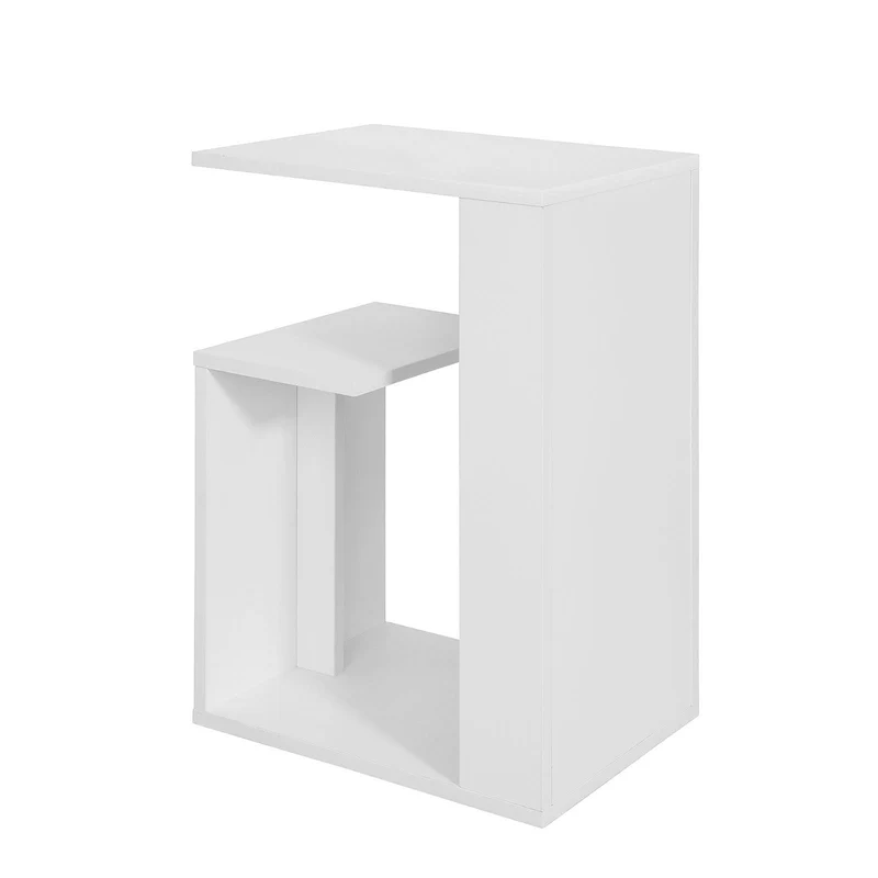 SoBuy FBT69-W Table d'appoint Bout de Canapé Table Café Porte magasine Porte Revues
