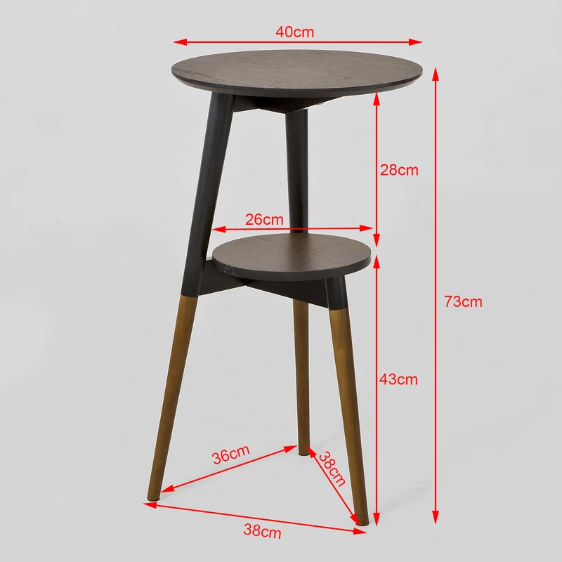 SoBuy FBT39-BR Table d'Appoint Design Table Basse Table café Ronde, 2 plateaux, 3 pieds