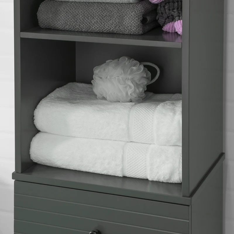 SoBuy BZR22-DG Meuble Colonne de Salle de Bain Armoire Haute Meuble Rangement,SoBuy BZR22-DG