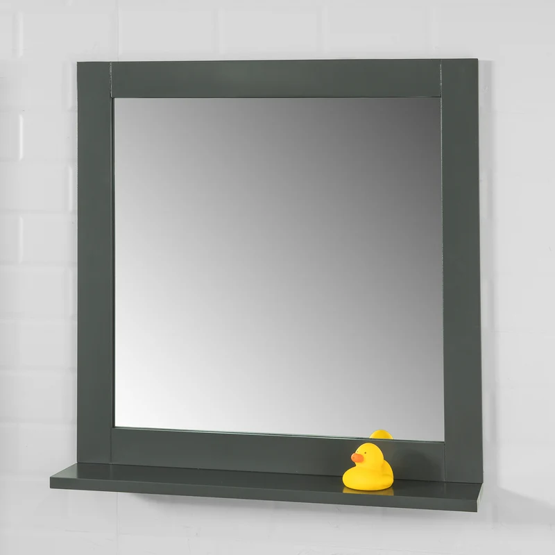 SoBuy BZR16-DG Miroir Mural Meuble Salle de Bain avec 1 étage Plateau