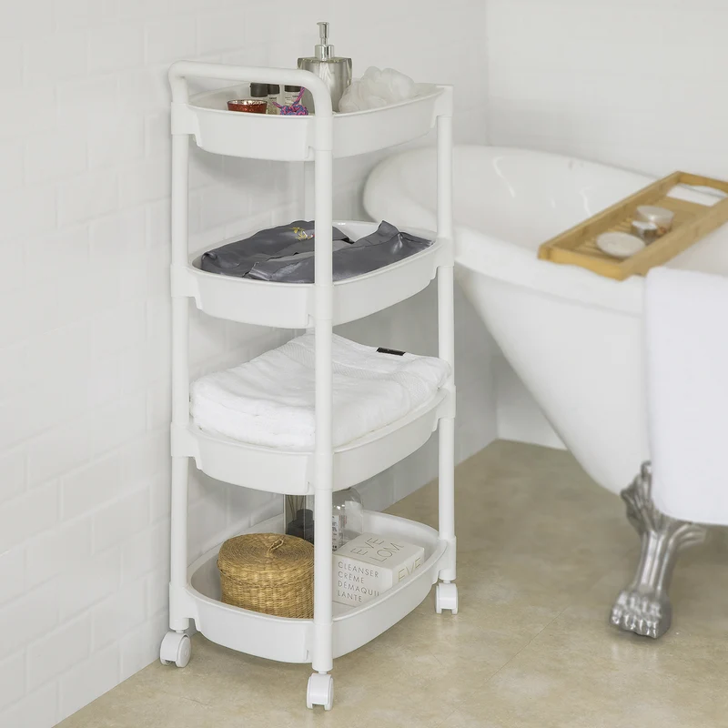 SoBuy BZR15-W Chariot de Stockage à roulettes Etagère Cuisine Salle de Bains