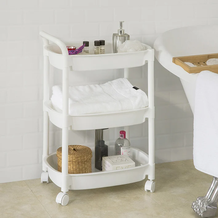 SoBuy BZR15-K-W Chariot de stockage à roulettes Etagère cuisine salle de bains