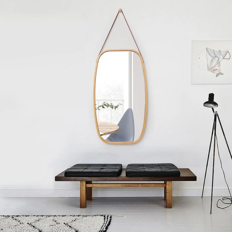SoBuy BZR12-N Miroir Mural Bambou Miroir Salle de Bain