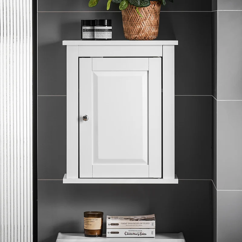 sebuyfr.comG203-W Meuble Haut de Salle de Bain, 1 porte Placard Commode Meuble de Rangement