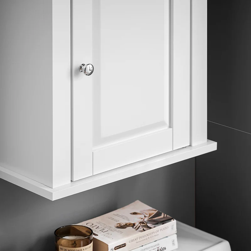 sebuyfr.comG203-W Meuble Haut de Salle de Bain, 1 porte Placard Commode Meuble de Rangement