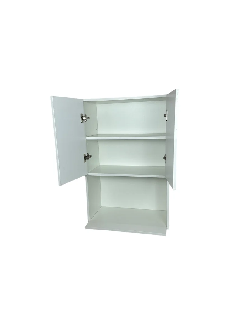 Cabinet de Haut Micro-Ondes - 2 Portes - 24 po de large x 36 po de hauteur – Mélamine Laquée Blanche