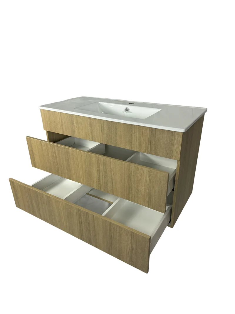 Vanité suspendue - 40 Pouces - 2 tiroirs - Mélamine RHA - Lavabo Inclus