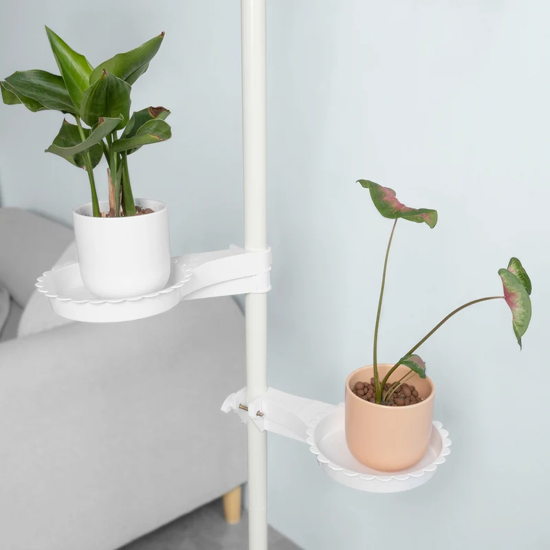 SoBuy KLS09-W Support de Pot Fleurs Téléscopique en Métal Étagère Support Plante