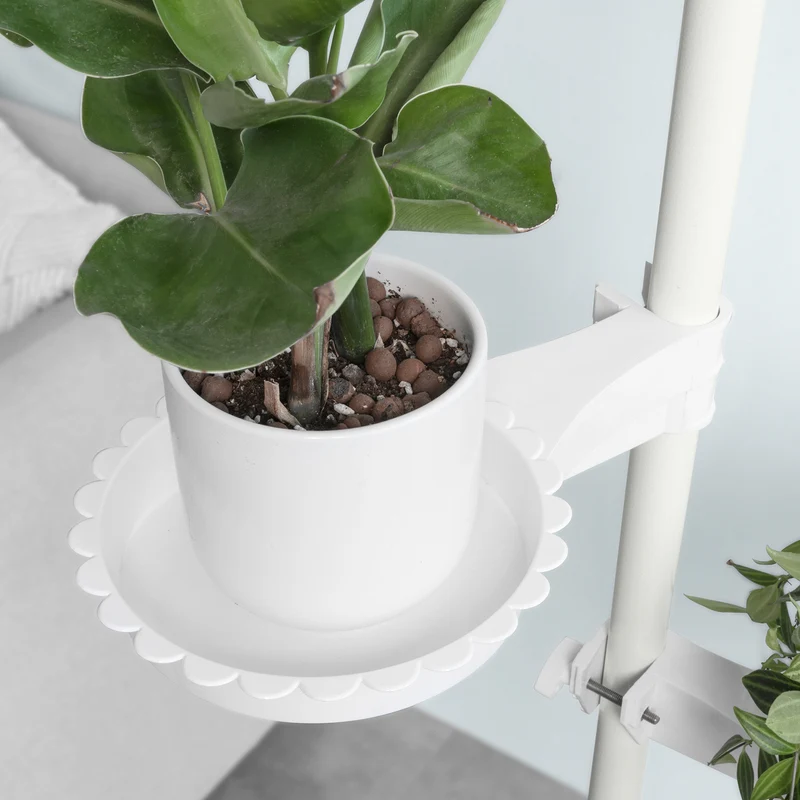 SoBuy KLS09-W Support de Pot Fleurs Téléscopique en Métal Étagère Support Plante