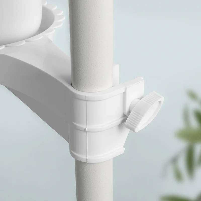 SoBuy KLS09-W Support de Pot Fleurs Téléscopique en Métal Étagère Support Plante