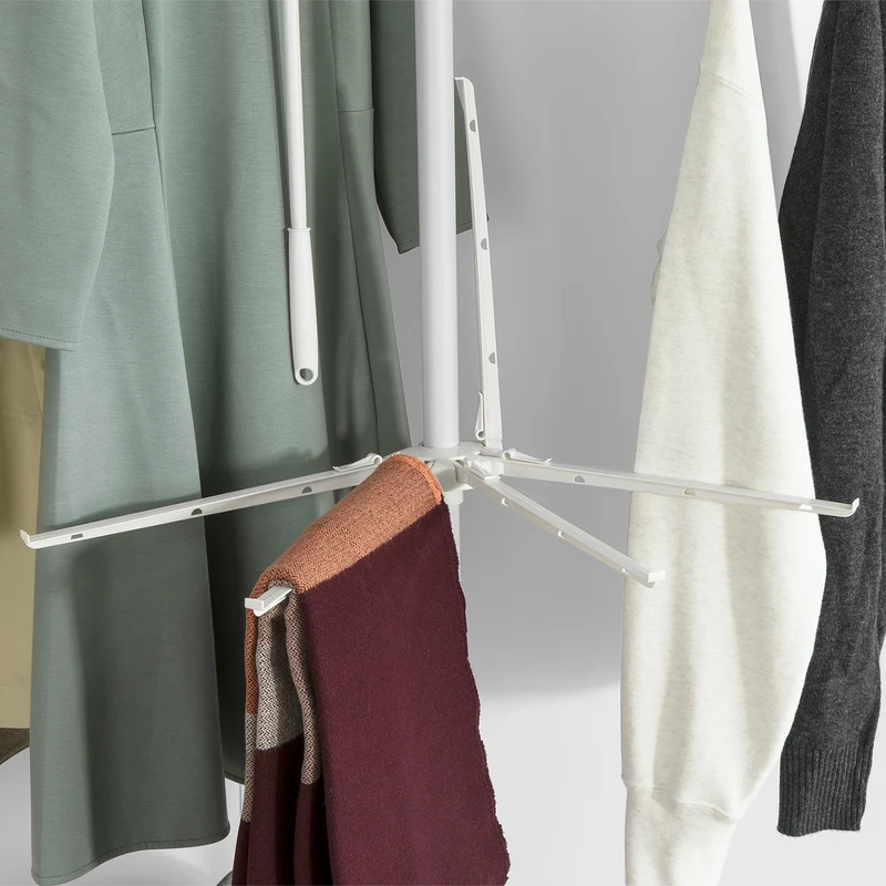 SoBuy KLS08-W Séchoir à Linge Téléscopique Étendoir Pliable Porte-Manteau avec Hauteur Réglable