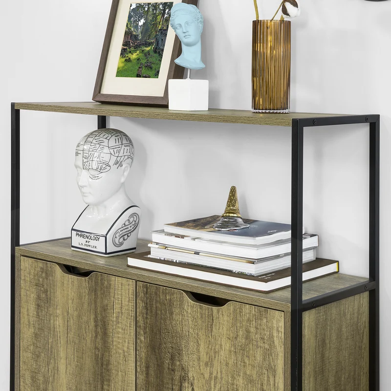 SoBuy FSB38-T Buffet Commode Meuble de Rangement Armoire avec Placard et Etagères