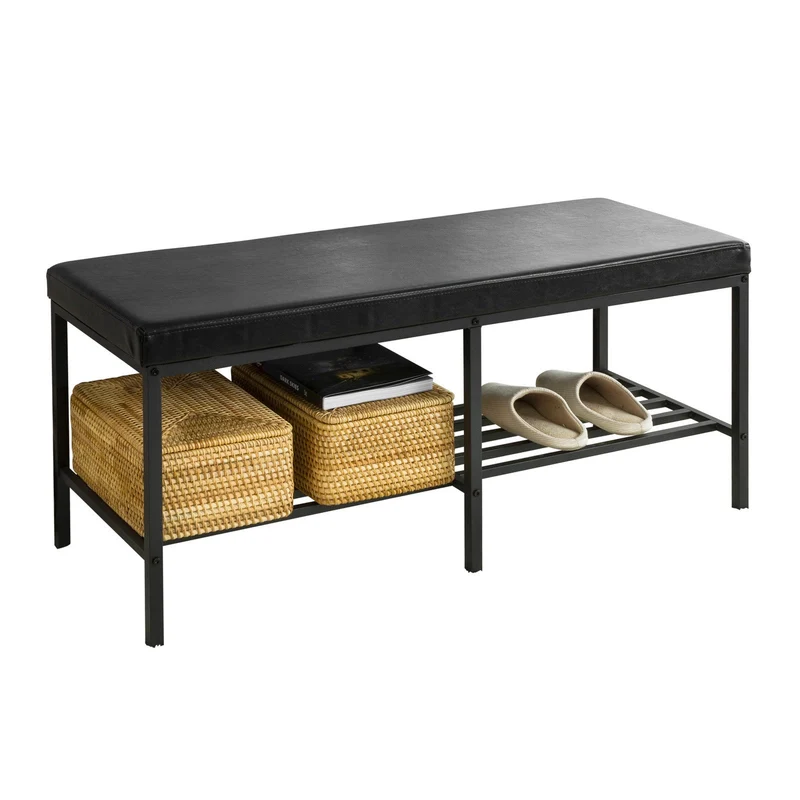 SoBuy FSR93-SCH Banc de Rangement à Chaussures Meuble avec Assise Tabouret en Similicuir