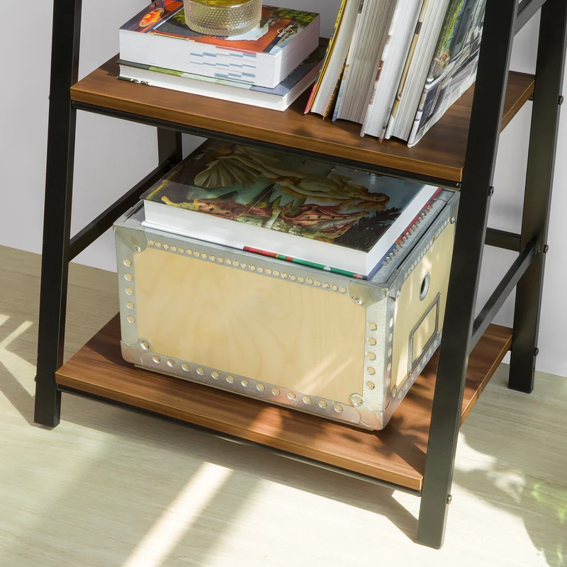 SoBuy STR01-N Bibliothèque Étagère échelle à 3 Niveaux pour Salon Bureau Cuisine Salle de Bain Meuble de Rangement