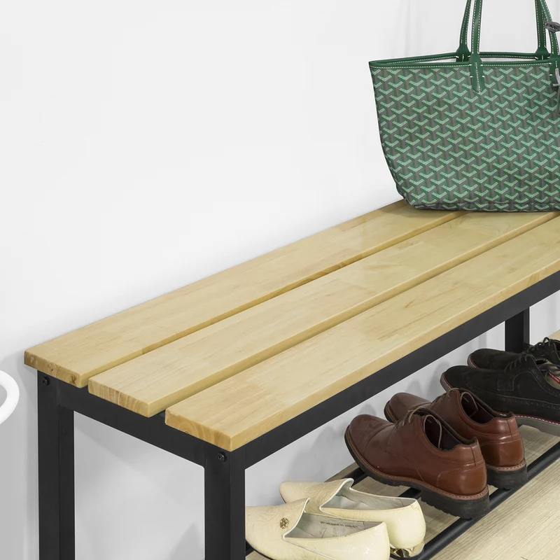 SoBuy FSR85-N Banc à Chaussures Assise 2 Personnes Meuble d'Entrée Étagère à Chaussures
