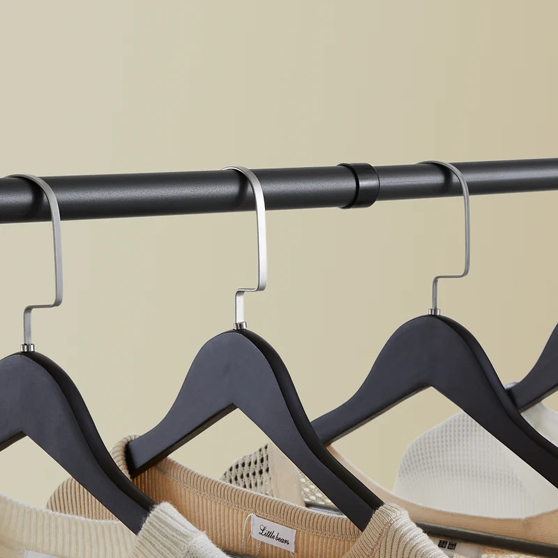 SoBuy FRG34-II-SCH Dressing télescopique sans perçage 124–226 cm avec tringles et étagères – Penderie ouverte noire