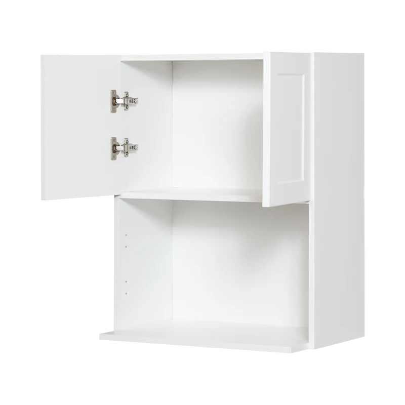 Cabinet de Haut Micro-Ondes - 2 Portes - 24 po de large x 36 po de hauteur - Polymère Blanc Shaker