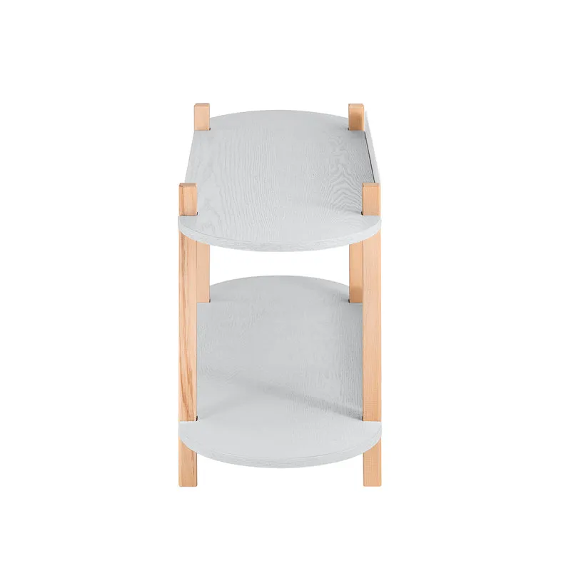 SoBuy HSTR01-HG Table d’Appoint avec 2 Niveaux, Rangement Optimisé, Design Fonctionnel, Usage Quotidien, Format Pratique – L100×P33×H52 cm, Bois, Gris